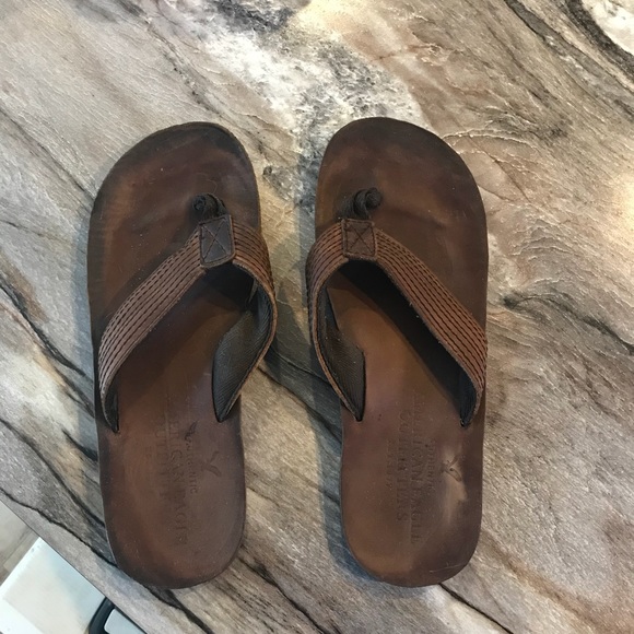 american eagle mens leather flip flops